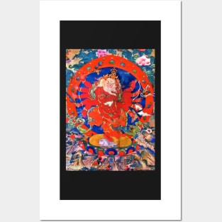 Red Jhambala Tibetan Buddhist Thangka Art Posters and Art